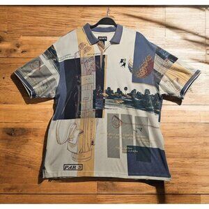Vtg Mickey Mouse Divots All Over Print Golf Polo Size XL SOME STAINS See Photos